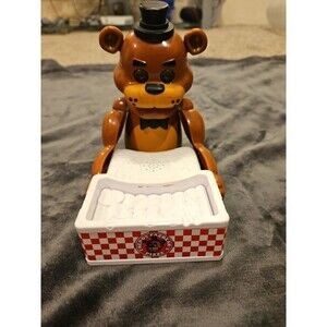 Five Nights Freddy Bear Toy with Checker Pizza Box - Brown